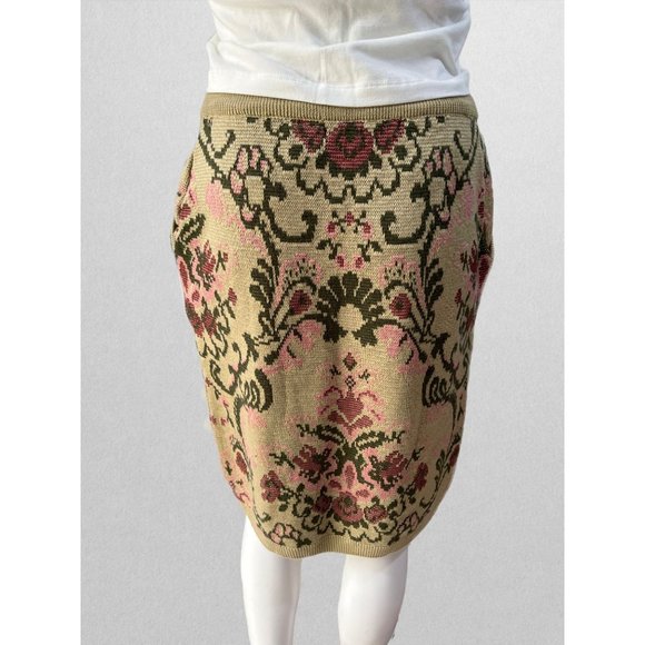 Anne Pinkerton Vintage Floral Knit Skirt with Pockets - Picture 3 of 5